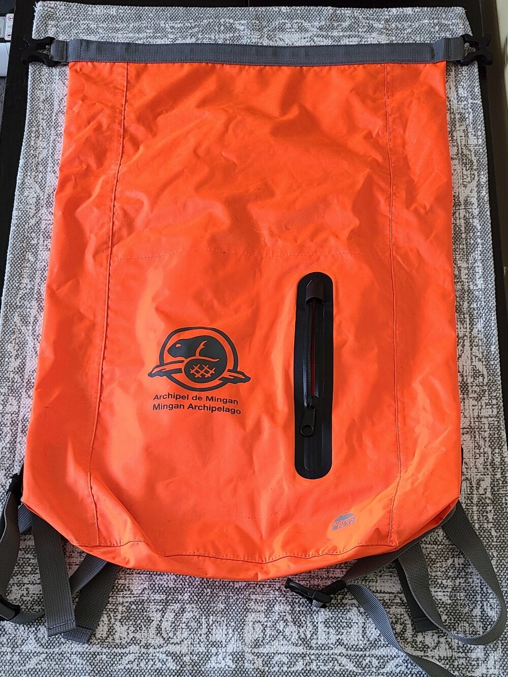 Orange Roll-Top Backpack for Men